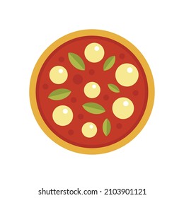 Dinner pizza cook icon. Flat illustration of dinner pizza cook vector icon isolated on white background