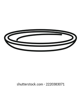 Dinner plate icon outline vector. Food dish. Table plate