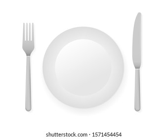 Dinner Plate Knife Fork Vector Stock Stock Vector (Royalty Free ...