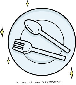 Dinner Plate Stickers Illustration for web app, infographic etc