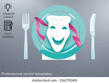 Dinner plate theatre, food, fork