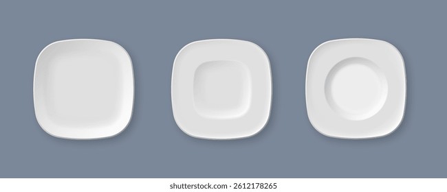 Dinner plate with top view on white empty dish food vector table background and flat round dining transparent surface paper kitchen blank style illustration breakfast template circle diet meal lunch 