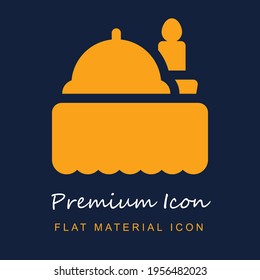 Dinner premium material ui ux isolated vector icon in navy blue and orange colors