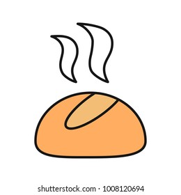 Dinner roll color icon. Round bun. Isolated vector illustration