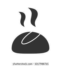 Dinner roll glyph icon. Round bun. Silhouette symbol. Negative space. Vector isolated illustration