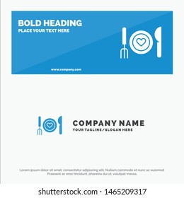 Dinner, Romantic, Food, Date, Couple SOlid Icon Website Banner and Business Logo Template. Vector Icon Template background