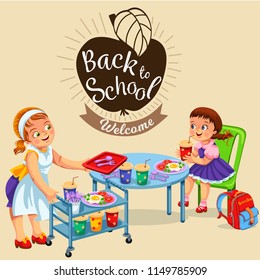 Dinner in school canteen poster