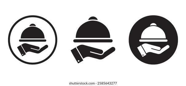 Dinner server vector icon set.
