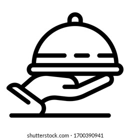Dinner service icon. Outline dinner service vector icon for web design isolated on white background