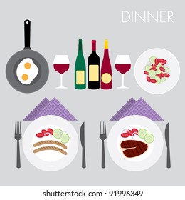 dinner set elements for valentine day