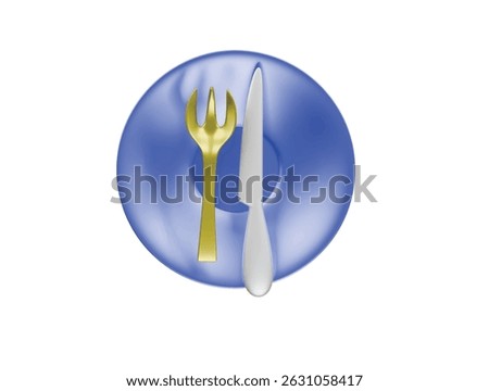 dinner set icon 3d illustration render
