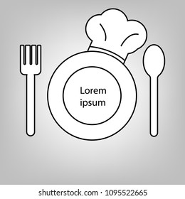 Dinner set icon with chef hat