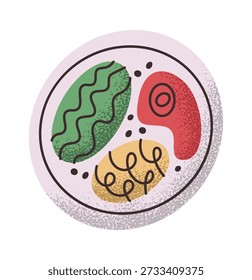 Juego de cena servido plato de comida