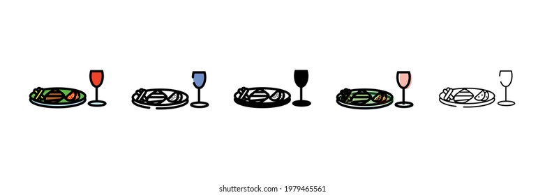 dinner set vector type icon