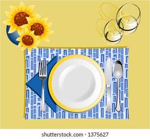 Dinner setting in retro style