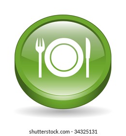 Dinner Sign 3D Icon Button