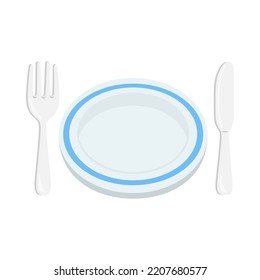 Dinner Sign Emoji Icon Illustration  Set the Table Vector Symbol Emoticon Design Clip Art Sign Comic Style 