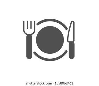 Dinner Sign. Restaurant Food Icon. Hotel Service Symbol. Classic Flat Style. Simple Restaurant Food Icon. Vector