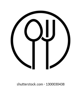 dinner spoon and fork favorites icon vector