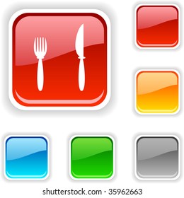 Dinner  square button. Used blends.