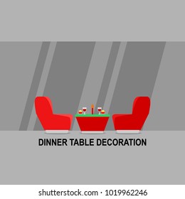 Dinner table decoration illustration