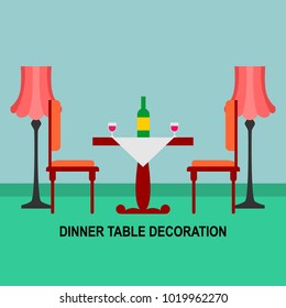 Dinner table decoration illustration