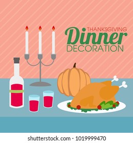Dinner table decoration illustratrion
