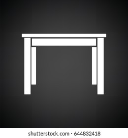 Dinner table icon. Black background with white. Vector illustration.
