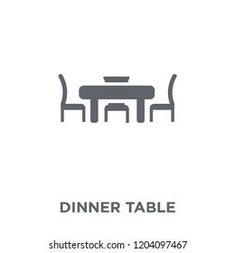Dinner table icon. Dinner table design concept from Furniture and household collection. Simple element vector illustration on white background.