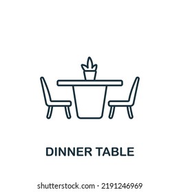 Dinner Table icon. Line simple Dinner Table icon for templates, web design and infographics