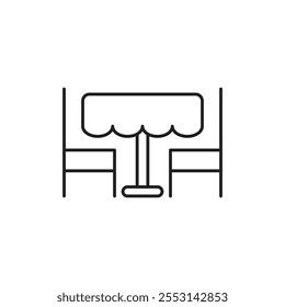 Dinner table icon linear logo isolated