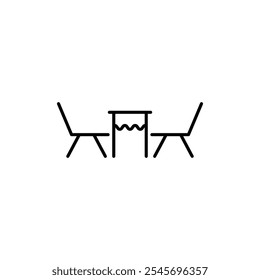 Dinner table icon logo sign set vector outline