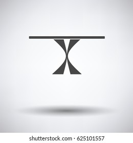 Dinner table icon on gray background, round shadow. Vector illustration.