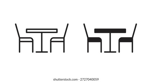 Icono de mesa de cena sobre fondo blanco. Icono de Vector de acciones