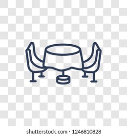 Dinner table icon. Trendy linear Dinner table logo concept on transparent background from Furniture and Household collection