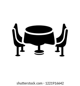 Dinner table icon. Trendy Dinner table logo concept on white background from Furniture and Household collection. Suitable for use on web apps, mobile apps and print media.