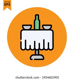 Dinner Table icon vector design. Restaurant symbol for your website design, logo, app, UI. Eps10 vector illustration.