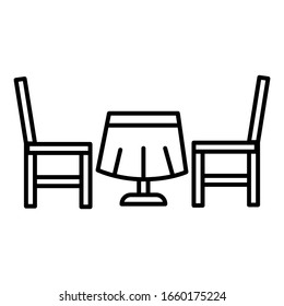 Dinner table icon vector sign and symbols on trendy design