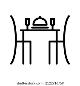 Diseño de icono Negro de la línea de la mesa de la cena
