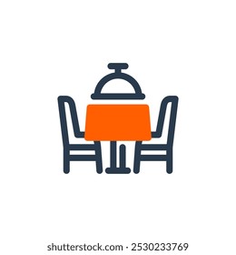 Mesa de jantar para Dia de Ação de Graças ícone do vetor