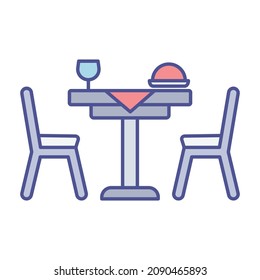 Dinner table vector icon Isolated Vector icon which can easily modify or edit

