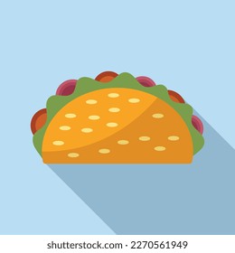 Dinner taco icon flat vector. Tacos menu. Soft menu