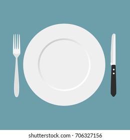 Dinner time. Cutlery. Vector illustration.