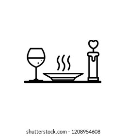 Dinner valentines day vector icon