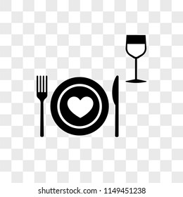 Dinner vector icon on transparent background, Dinner icon