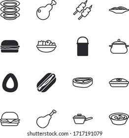 dinner vector icon set 