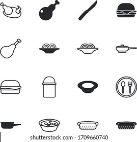 dinner vector icon set such as: bbq, serving, broth, trip, pattern, top, health, setting, nature, outdoor, campfire, travel, simple, silhouette, cafe, steak, group, spoon, hiking, aluminium, bone