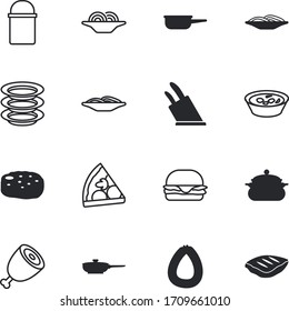 dinner vector icon set such as: cookery, tourist, picnic, cutlets, top, cutlet, well, wash, bonfire, camp, bun, instrument, heat, pepperoni, spoon, icons, sandwich, web, wood, medieval, cutting