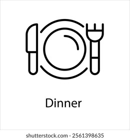 Dinner Vector icon stock illustration