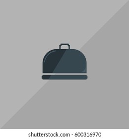Dinner vector Icon, The symbol of trolley with lid. Simple, modern flat vector illustration for mobile app, website or desktop app     